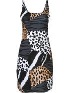 Moschino Patched Animal Print Beach Dress - Multicolour