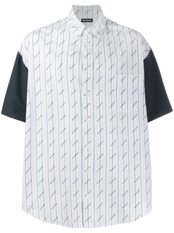 Balenciaga Patched Effect Short-sleeved Shirt - White