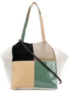 Carmina Campus Colour-block Patch Tote - Nude & Neutrals
