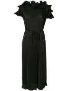 Romance Was Born Bloom Pleated Dress - Black