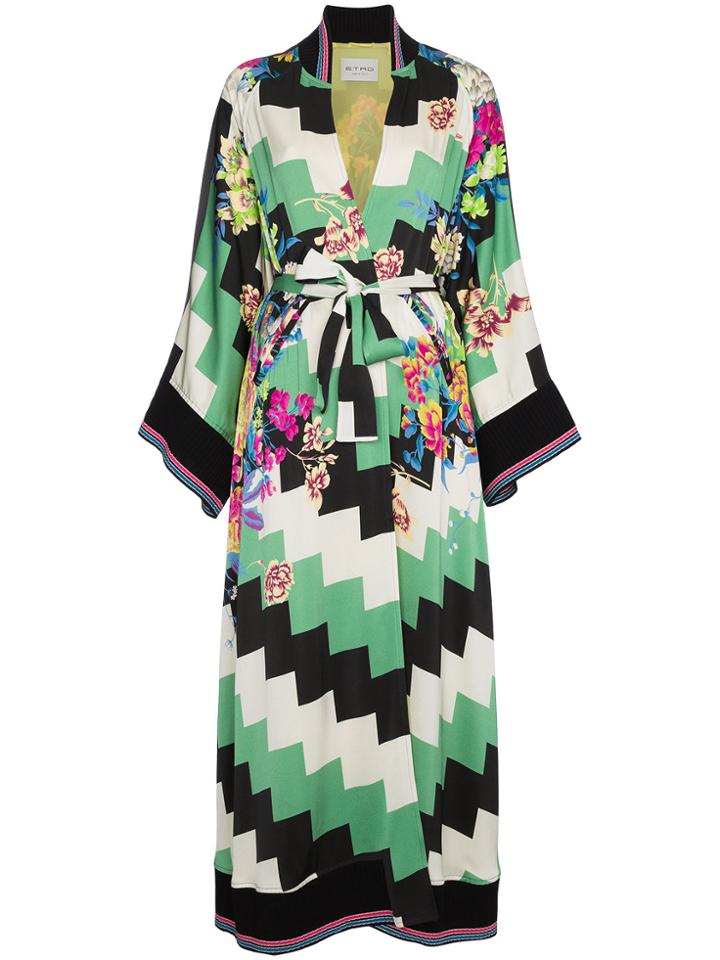 Etro Damier Maxi Robe - Green