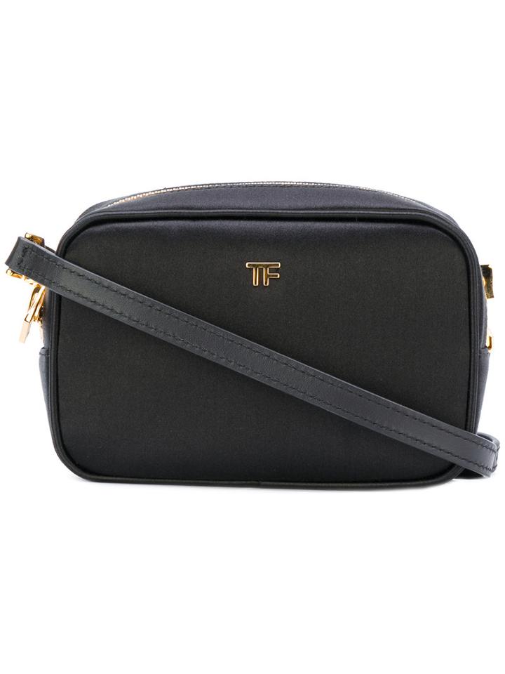 Tom Ford - Logo Plaque Cross-body Bag - Women - Silk/leather - One Size, Black, Silk/leather