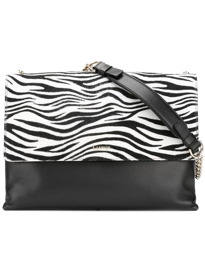 Lanvin Zebra Print Shoulder Bag - Black