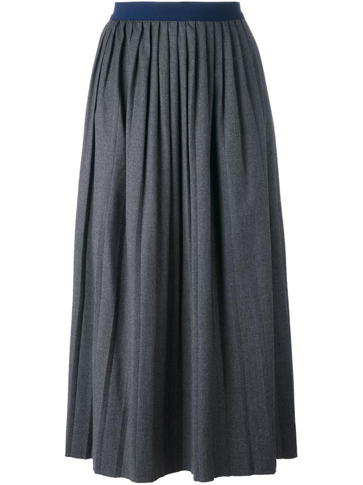 Erika Cavallini Pleated Skirt, Women's, Size: 42, Grey, Cotton