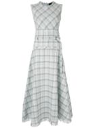 Eudon Choi Long Check Dress - Blue
