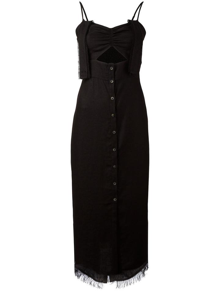 Nanushka - Cut-out Pinafore Dress - Women - Polyester/triacetate - Xs, Black, Polyester/triacetate