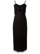 Nanushka - Cut-out Pinafore Dress - Women - Polyester/triacetate - Xs, Black, Polyester/triacetate