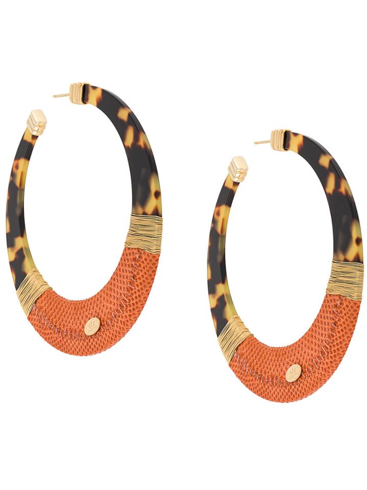 Gas Bijoux Lodge Hoop Earrings - Brown
