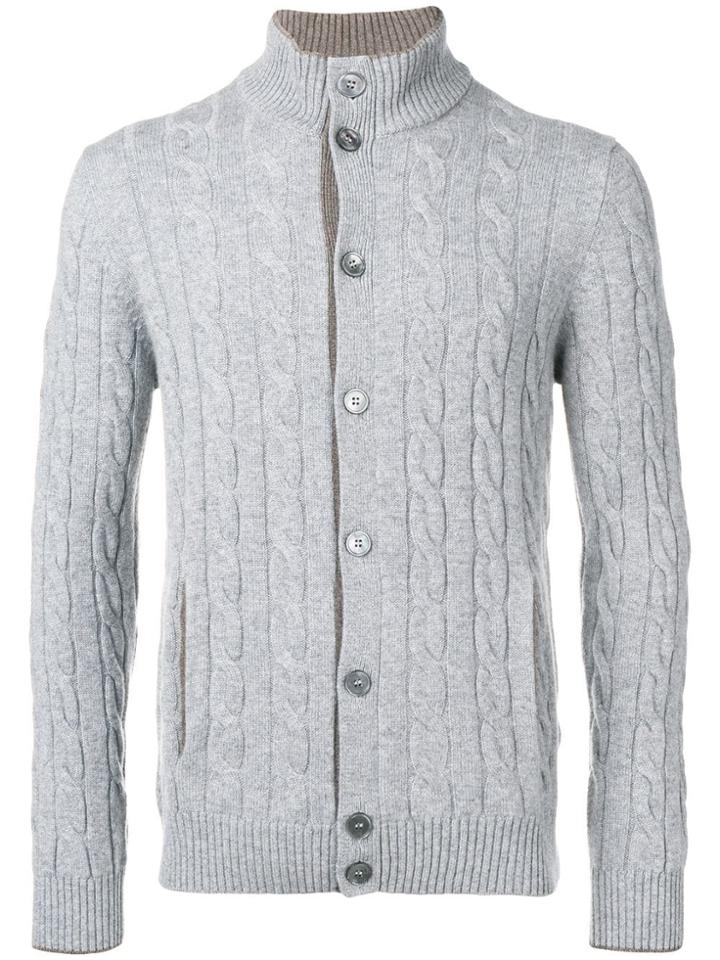 Barba Button Up Cardigan - Grey