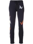 Quantum Courage Embroidered Butterfly Track Trousers - Blue