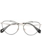 Miu Miu Eyewear Oversized Glasses, Grey, Acetate/metal