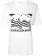 Calvin Klein Jeans Flag Print T-shirt - White