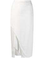 Rick Owens Lilies Front Slit Midi Skirt - White