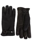 Valentino - Camouflage Panelled Gloves - Men - Leather/polyamide - 8.5, Black, Leather/polyamide