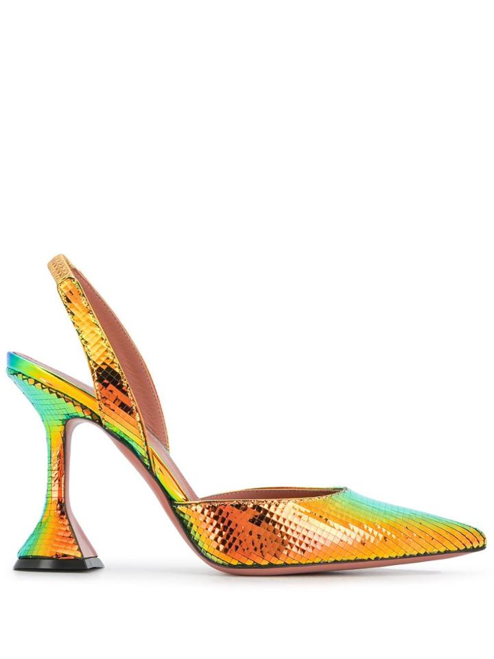 Amina Muaddi Hollilaser Sunset Pumps - Green