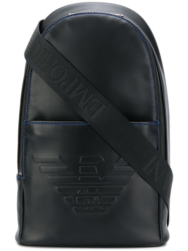 Emporio Armani Embossed Logo Backpack - Black