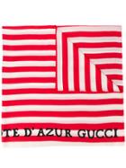 Gucci Striped Logo Print Scarf - Red