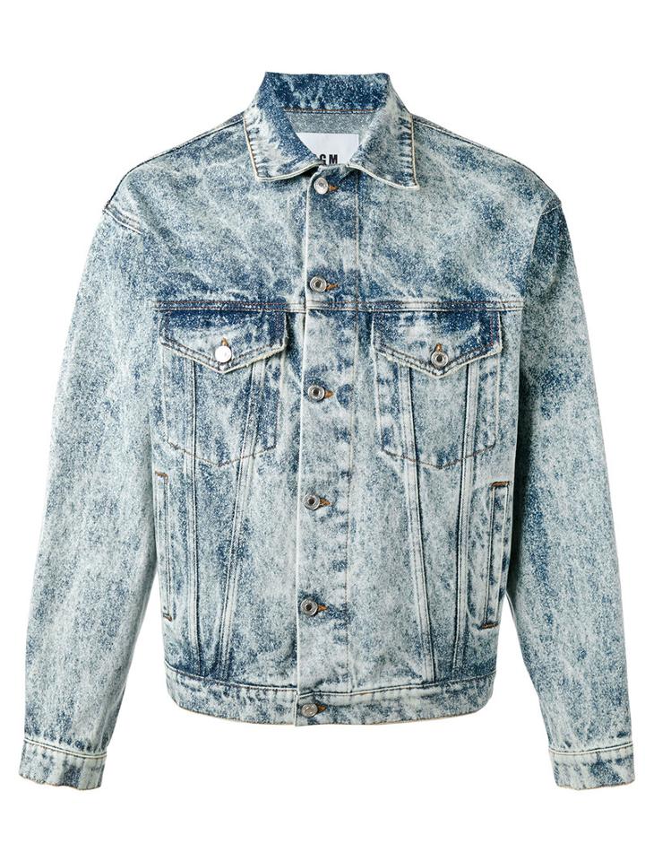 Msgm Denim Jacket, Men's, Size: 48, Blue, Cotton/polyester