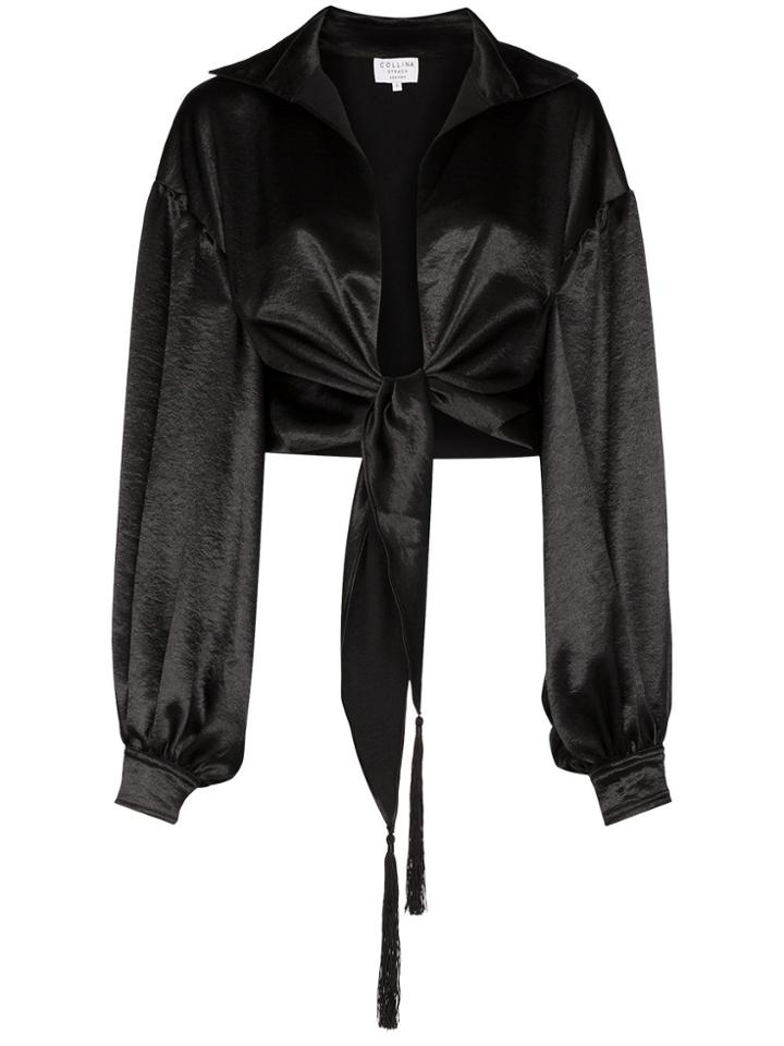 Collina Strada Osho Tie-front Blouse - Black