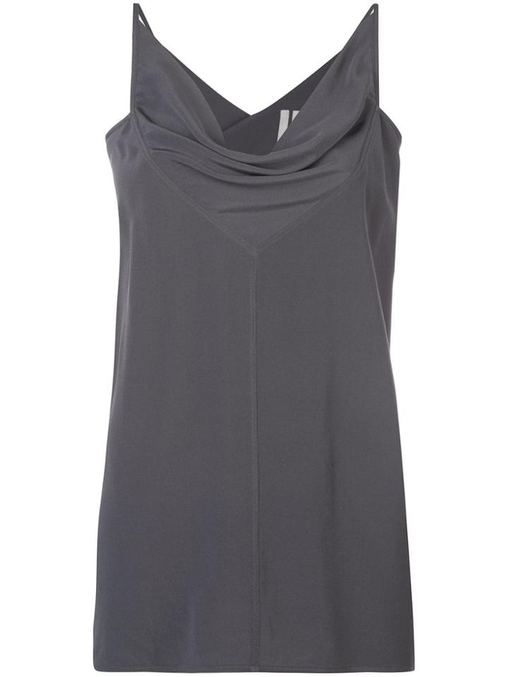 Rick Owens Draped Silk Top - Grey