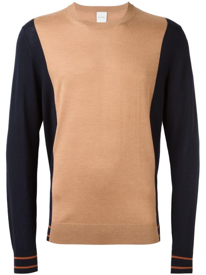 Paul Smith Colour Block Jumper, Men's, Size: Small, Nude/neutrals, Silk/merino