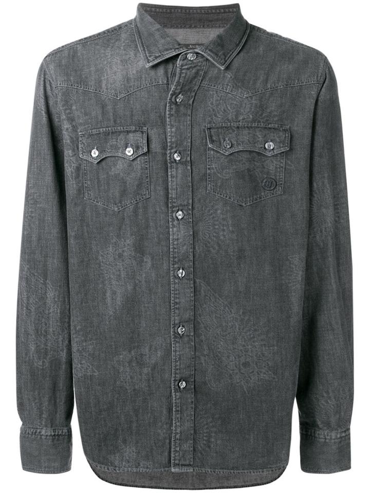 Jeckerson Sunblushed Print Denim Shirt - Grey