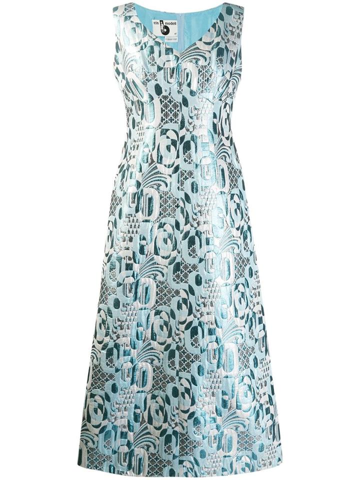 A.n.g.e.l.o. Vintage Cult 1970's Geometric Jacquard Gown - Blue