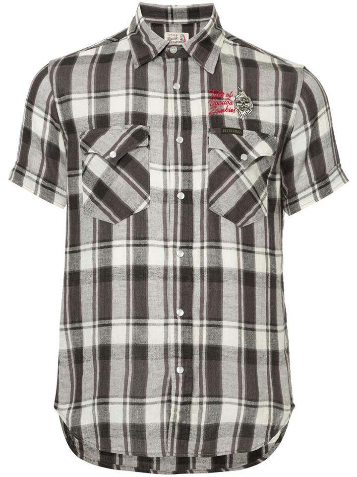 Hysteric Glamour Plaid Short-sleeve Shirt - Grey
