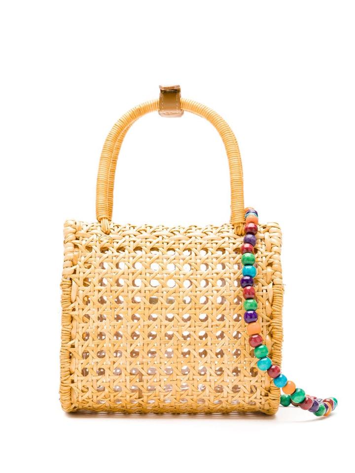 Serpui Wicker Midi Bag - Neutrals