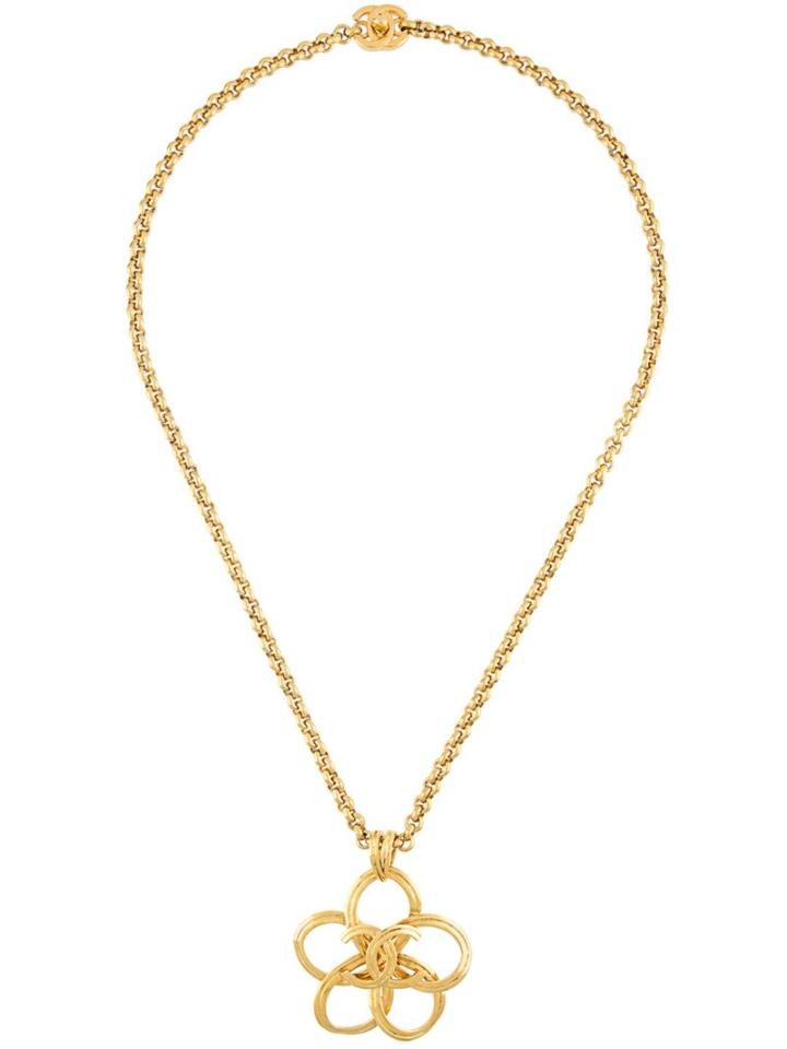 Chanel Vintage 'cc' Floral Necklace