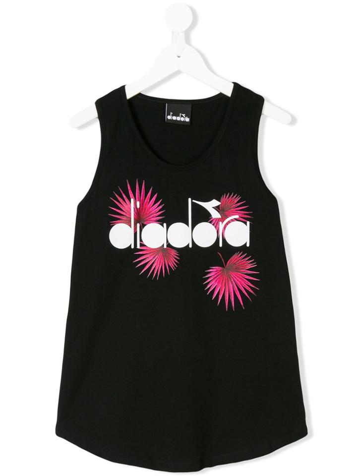 Diadora Junior Leaf Logo Printed Tank Top - Black