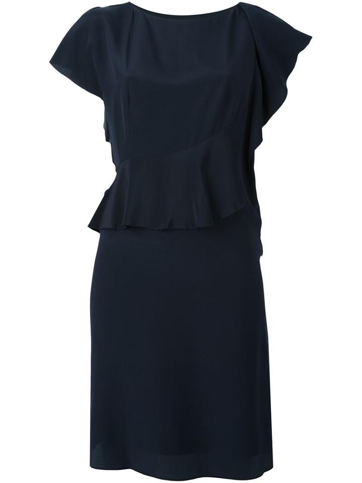 3.1 Phillip Lim Ruffled Shortsleeved Dress, Women's, Size: 6, Blue, Silk