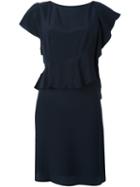 3.1 Phillip Lim Ruffled Shortsleeved Dress, Women's, Size: 6, Blue, Silk