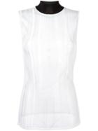 Paco Rabanne Striped Sheer Blouse, Women's, Size: Medium, White, Viscose