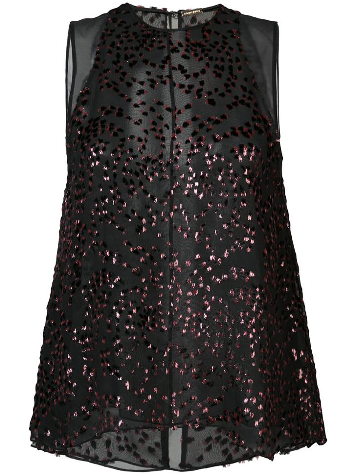 Adam Lippes Lurex Velvet Double Layer Shell - Black