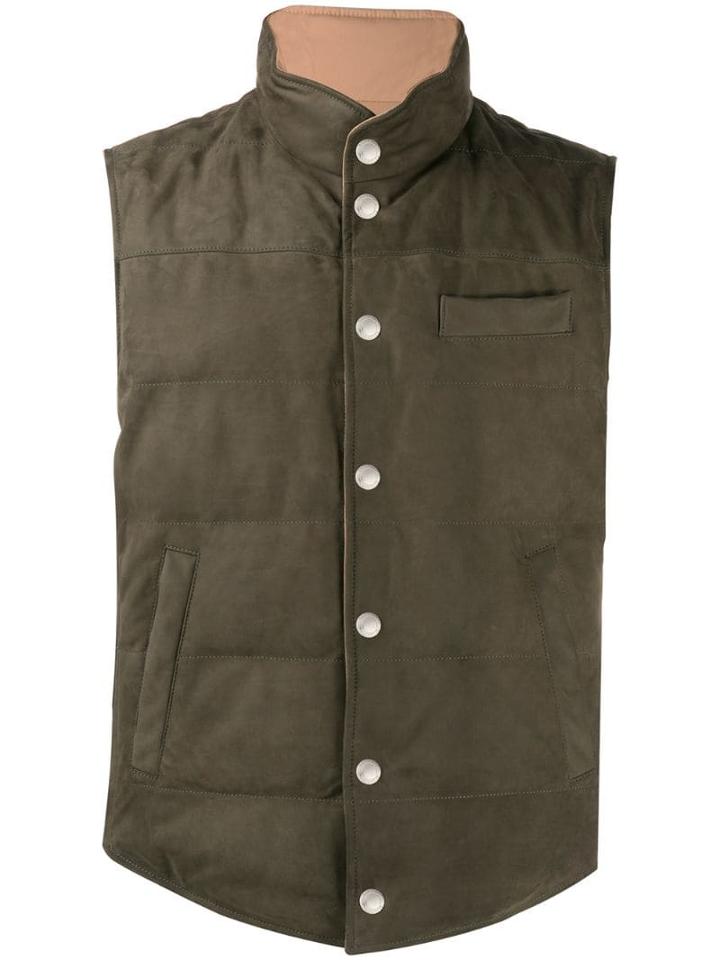 Brunello Cucinelli Reversible Gilet - Green