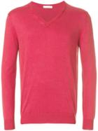 Cruciani V-neck Sweater - Red