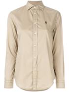 Polo Ralph Lauren - Embroidered Logo Shirt - Women - Cotton - 8, Nude/neutrals, Cotton