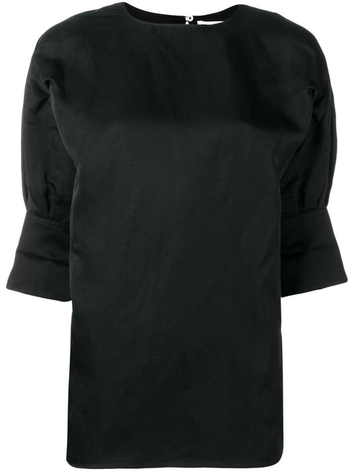 Jil Sander Gyre Puff Sleeve Blouse - Black