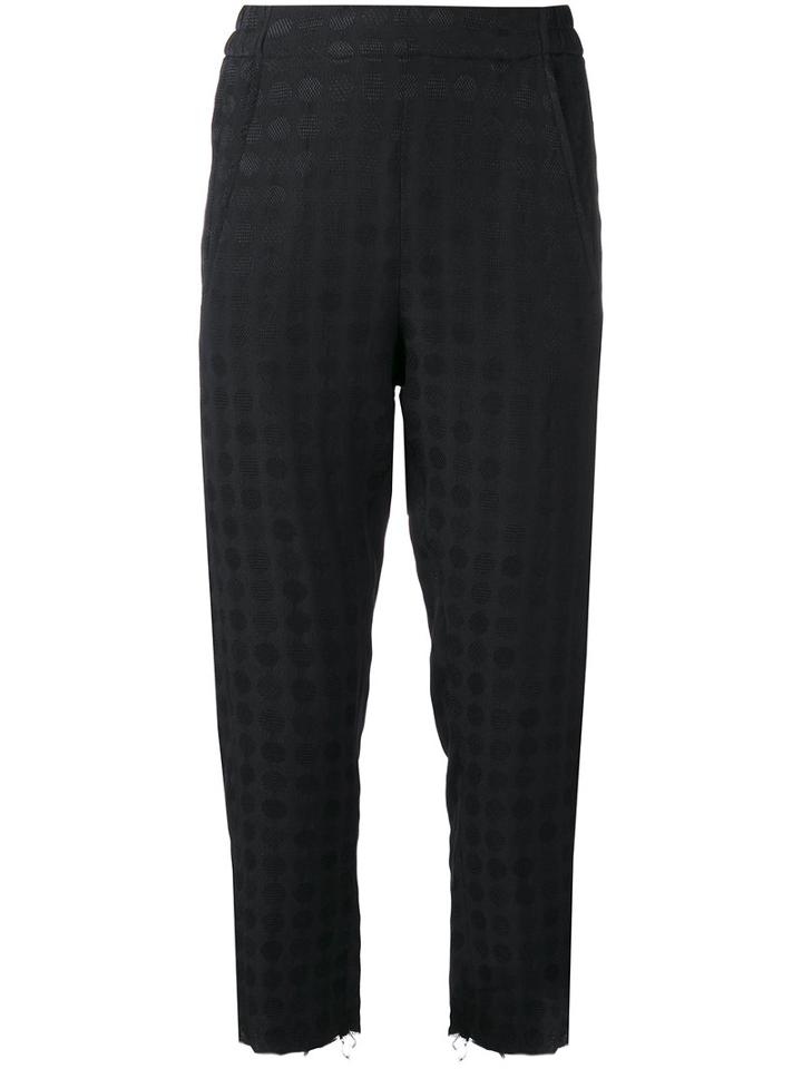 Ann Demeulemeester Cropped Slim Cut Trousers, Women's, Size: 40, Black, Cotton/polyester/rayon/nylon