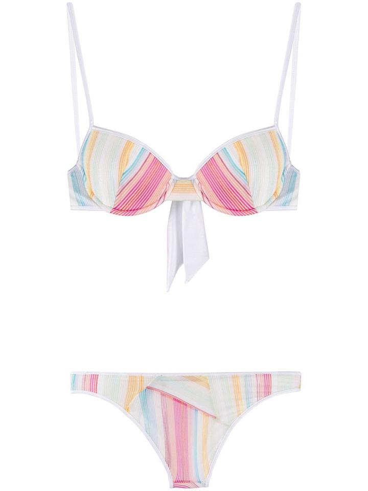 Missoni Mare Striped Print Bikini Set - White