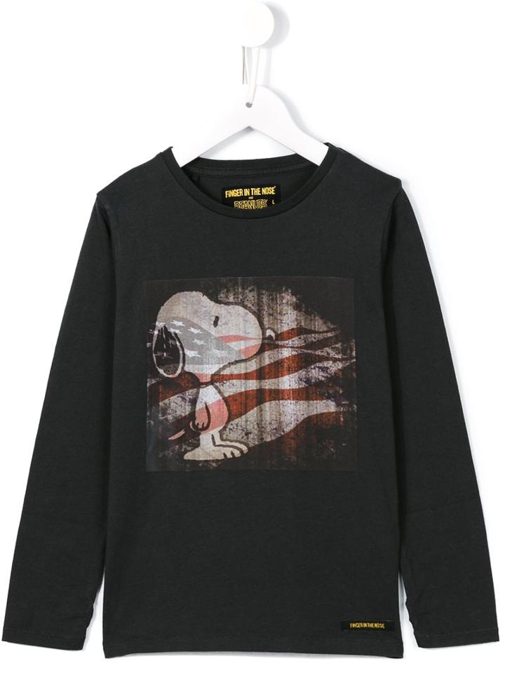 Finger In The Nose Peanuts Print Long Sleeve Top