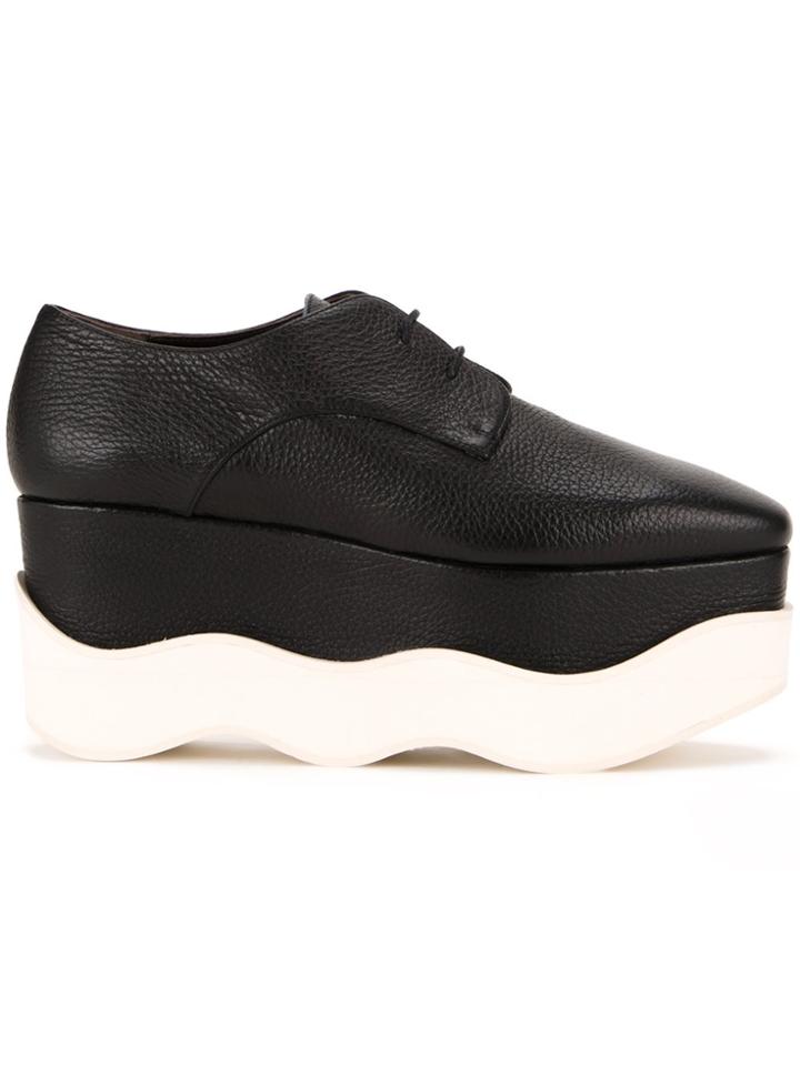 Paloma Barceló Scalloped Platform Lace-up Shoes - Black