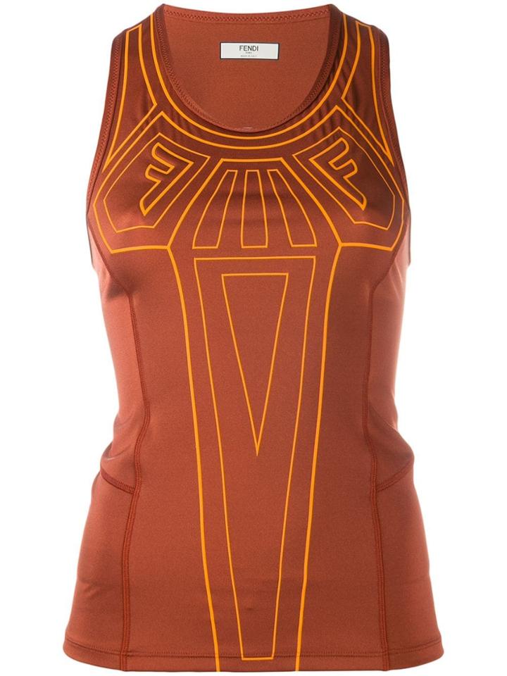 Fendi Graphic Logo Top - Orange