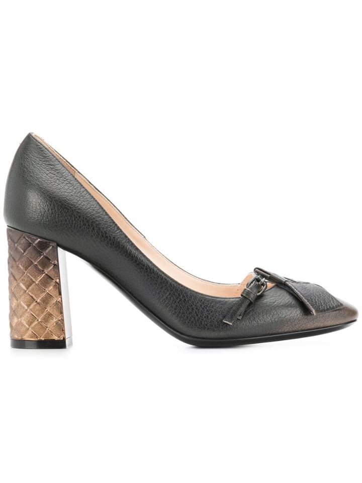 Bottega Veneta Intrecciato Block Heel Pumps - Black