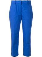 Jil Sander Cropped Tailored Trousers, Women's, Size: 34, Blue, Cotton