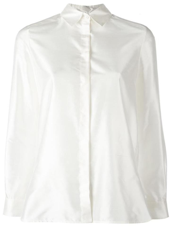 Max Mara Plain Shirt, Women's, Size: 36, White, Silk