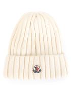 Moncler Ribbed Knit Beanie - Nude & Neutrals