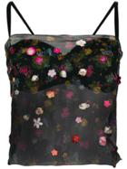 Dolce & Gabbana Vintage Floral Appliquées Bustier Blouse - Black