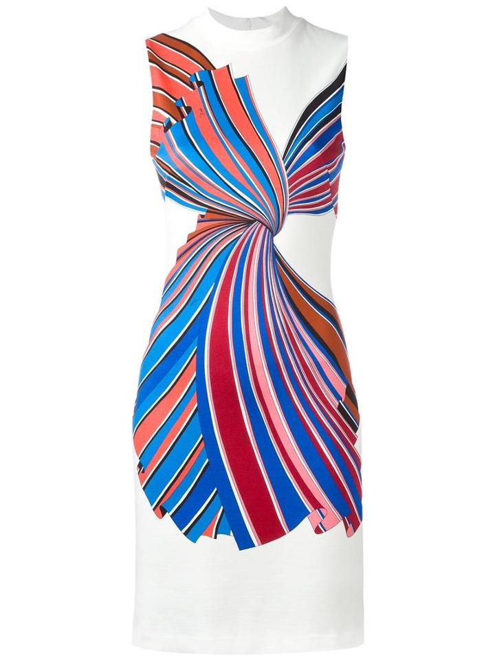 Emilio Pucci Printed Sleeveless Dress, Women's, Size: 44, White, Viscose/spandex/elastane/silk